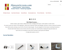 Tablet Screenshot of hansenscreen.com